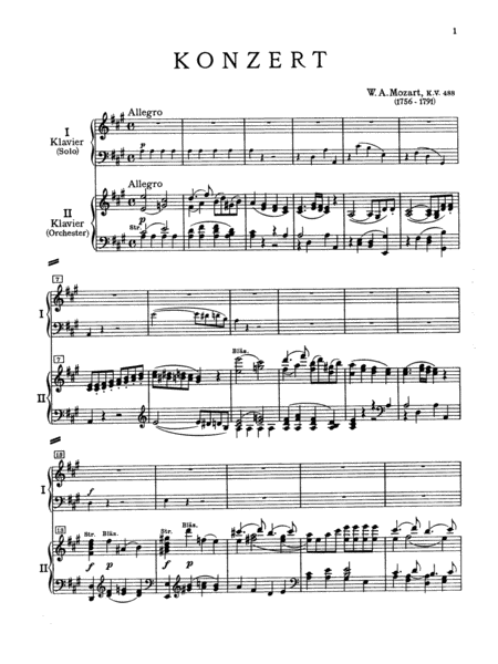 Piano Concerto No. 23 in A, K. 488