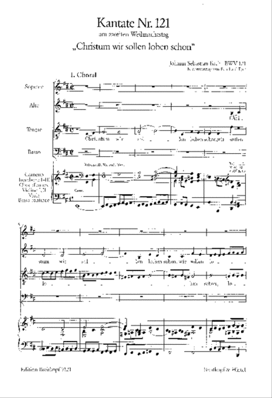 Cantata BWV 121 “Christum, wir sollen loben schon” 4-Part scores gallery preview page 2