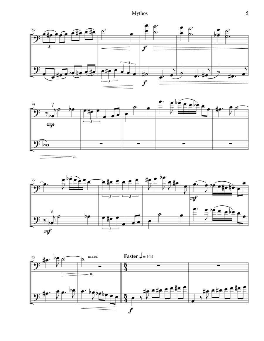 Mythos - for cello and bass duo String Duet scores gallery preview page 5