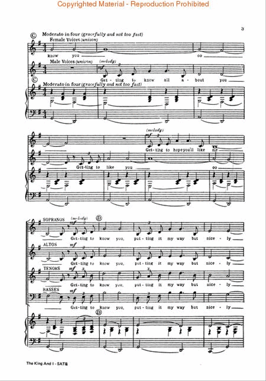 The King and I (Choral Selections) 4-Part scores gallery preview page 3