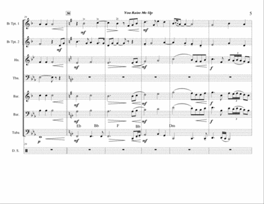 You Raise Me Up Brass Ensemble scores gallery preview page 6