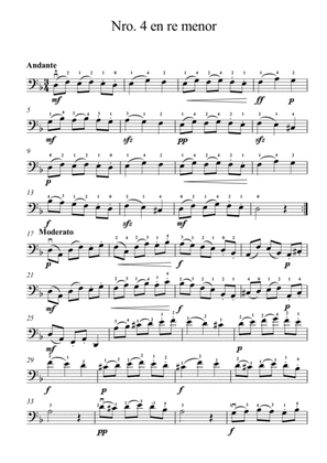 piezas breves para cello solo. nro 4en re menor