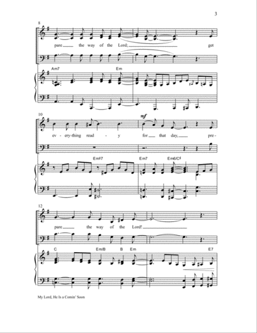 My Lord, He Is a Comin' Soon- SATB 4-Part scores gallery preview page 3