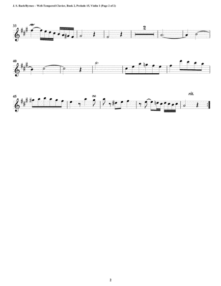 Prelude 15 from Well-Tempered Clavier, Book 2 (String Quartet) image number null