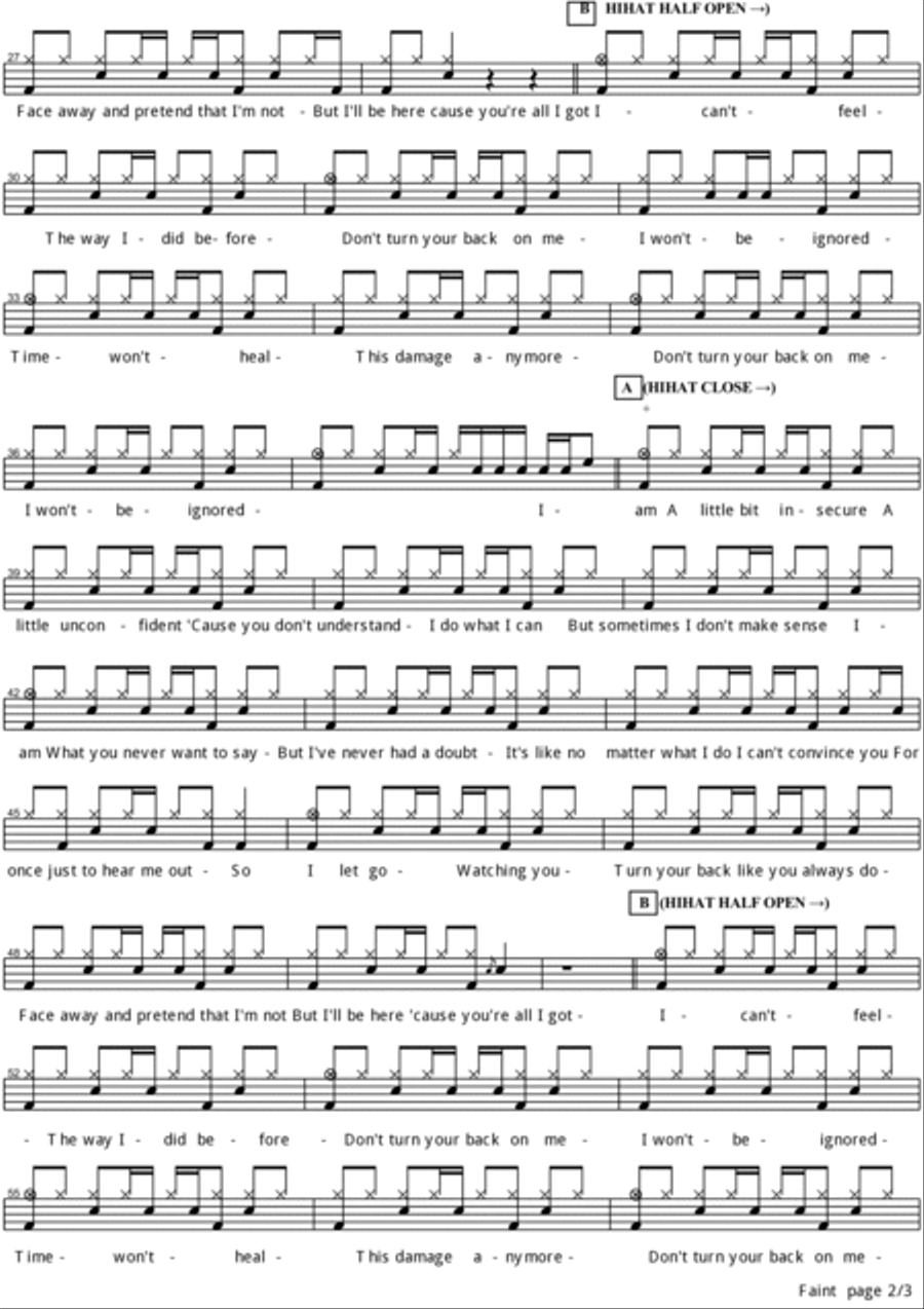 Faint Drum Set scores gallery preview page 2
