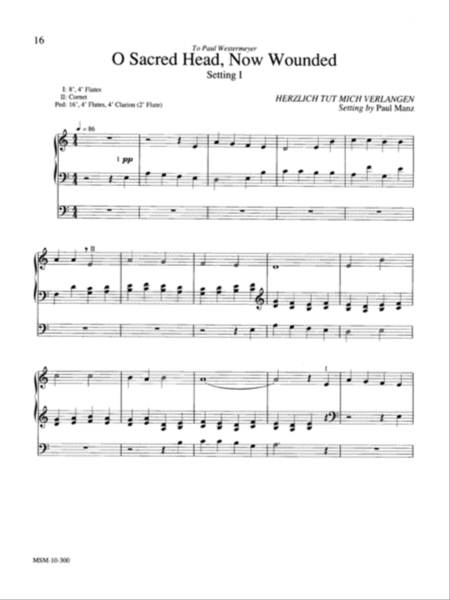 O Sacred Head, Now Wounded, 2 Settings Organ scores gallery preview page 1
