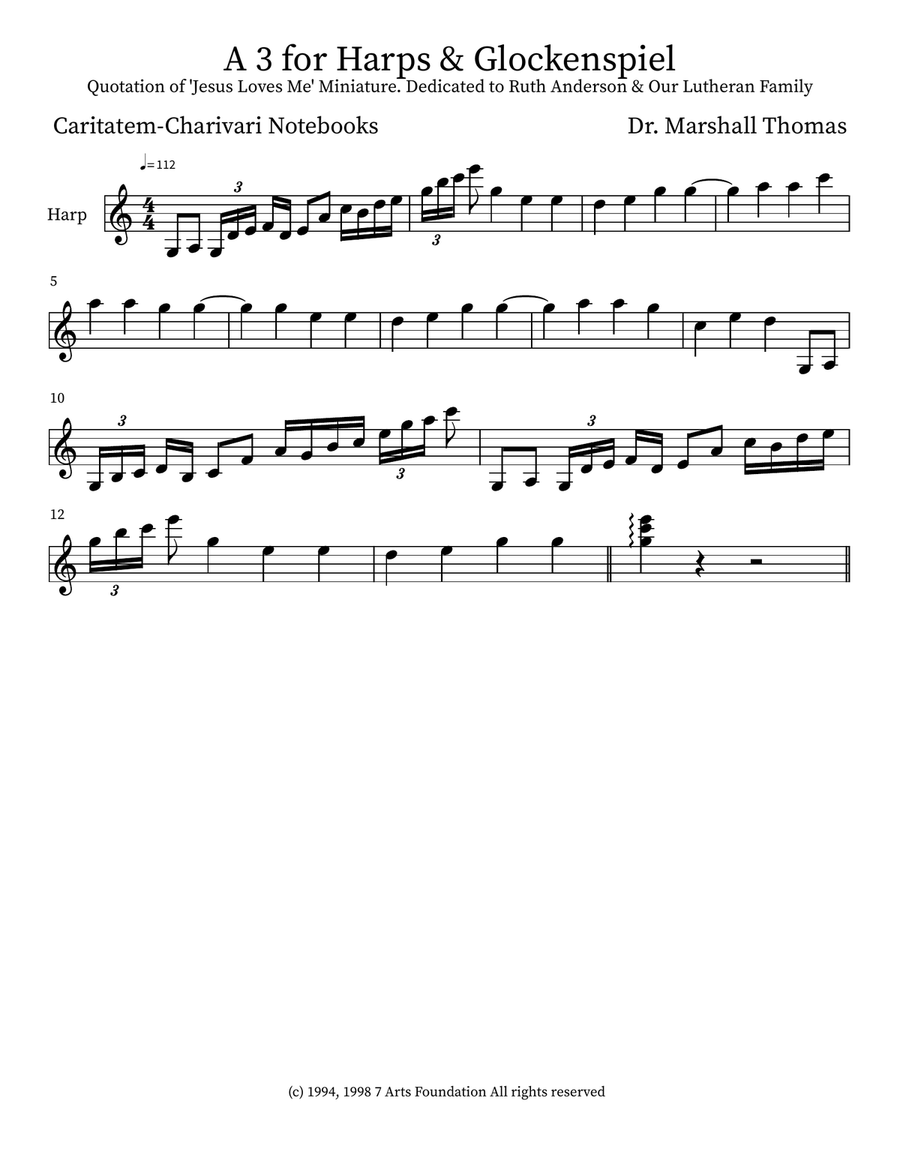 A 3 for Harps & Glockenspiel Glockenspiel scores gallery preview page 3