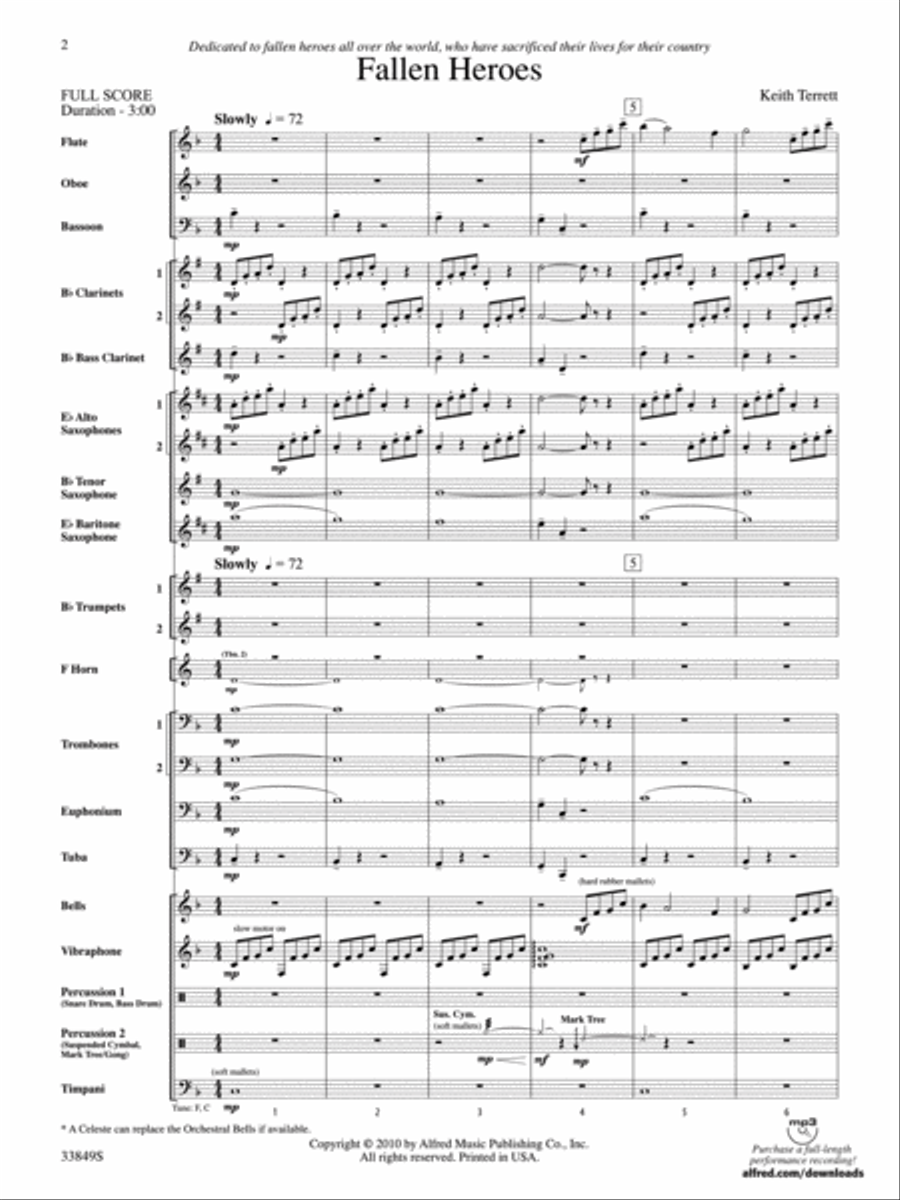 Fallen Heroes Fallen Heroes Concert Band scores gallery preview page 2