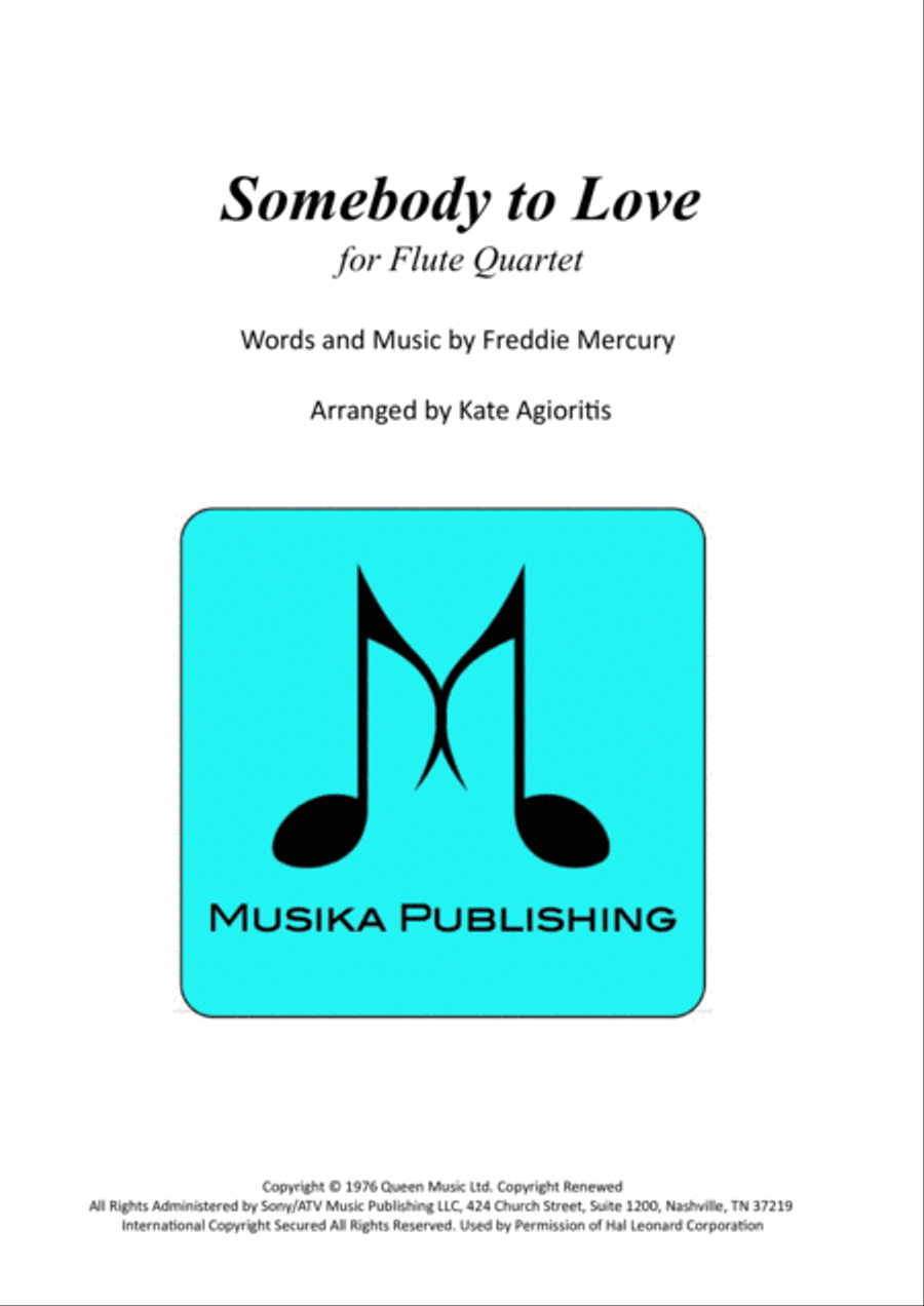 Somebody To Love Somebody To Love Flute Quartet scores gallery preview page 1