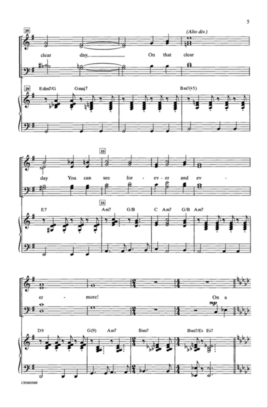 On a Clear Day Choir scores gallery preview page 4