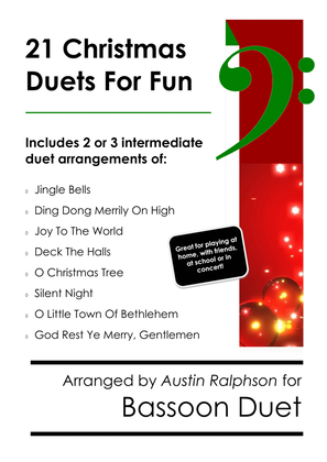 Book cover for 21 Christmas Bassoon Duets for Fun - various levels