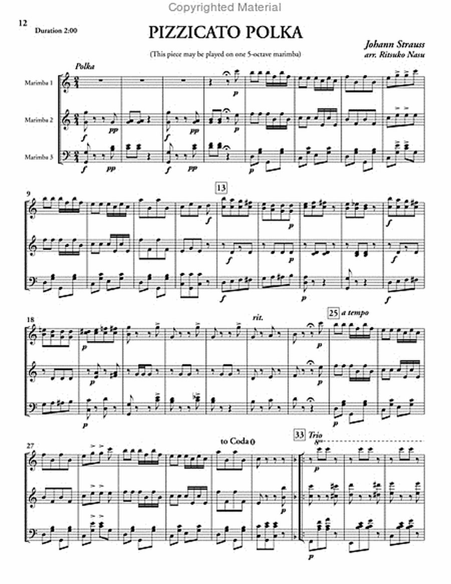 Classics for Marimba Trio (score & parts) image number null