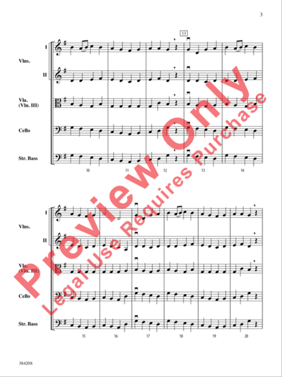 Procession of the Heroes String Orchestra scores gallery preview page 4