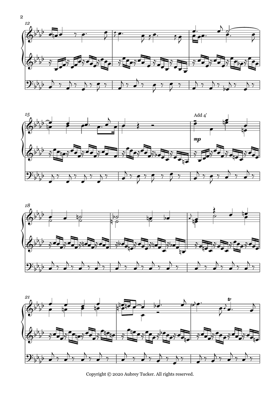 Organ: Quando Corpus Morietur & Amen (Stabat Mater P.77, No. 12/13) - Giovanni Pergolesi Organ Solo scores gallery preview page 3
