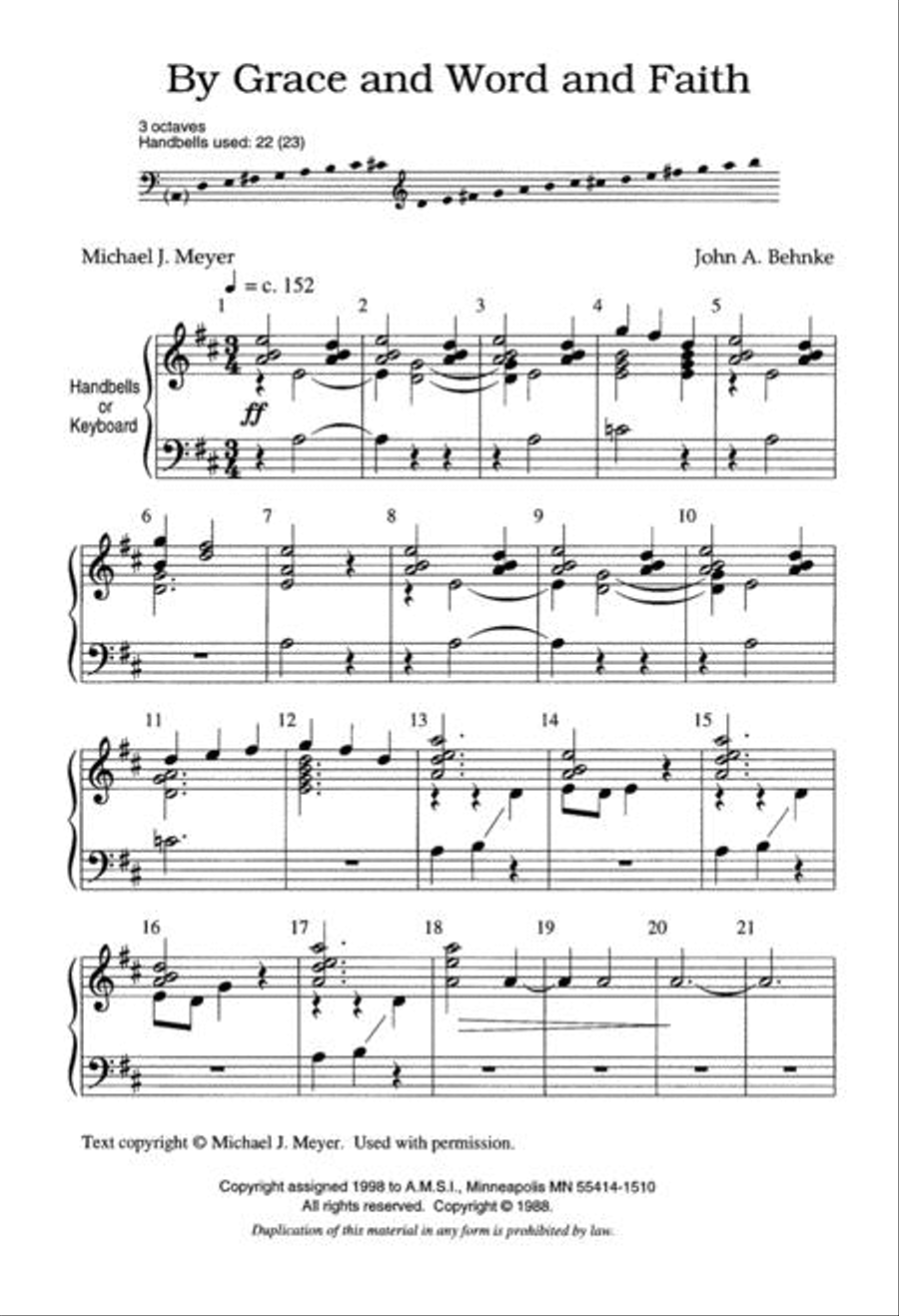 By Grace and Word and Faith 4-Part scores gallery preview page 2