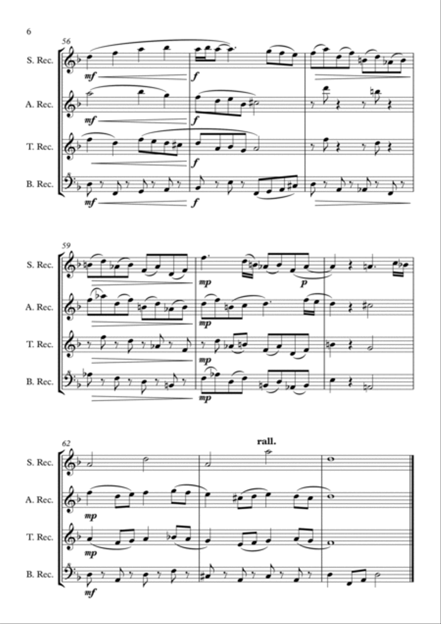 Evocations - Recorder Quartet Chamber Music scores gallery preview page 6