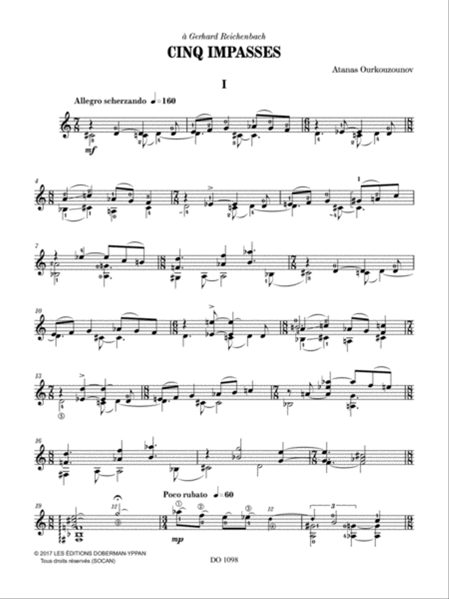 Cinq impasses Cinq impasses Classical Guitar scores gallery preview page 2