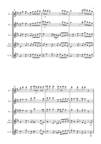 Swing Low, Sweet Chariot - a Jazz Arrangement - For Flute Quartet image number null