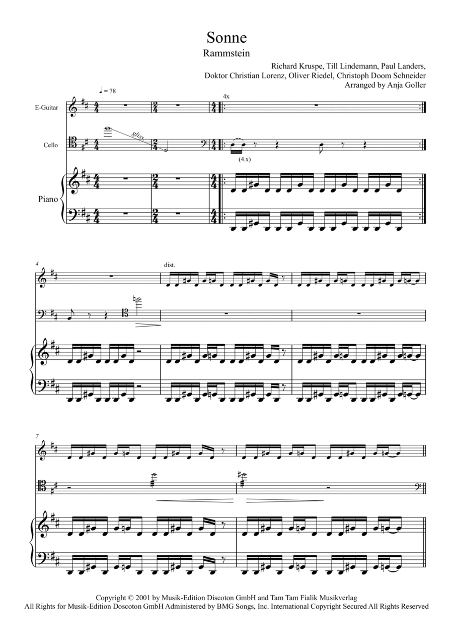 Sonne Sonne String Duet scores gallery preview page 1