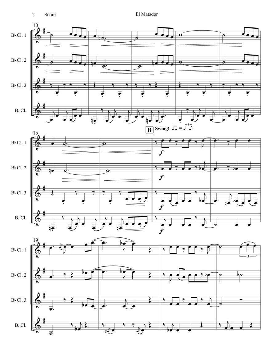 El Matador Woodwind Ensemble scores gallery preview page 3