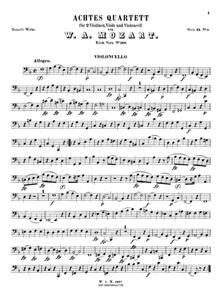String Quartet in F major, K. 168