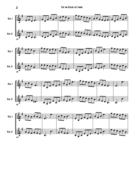 For Two Violins in E minor