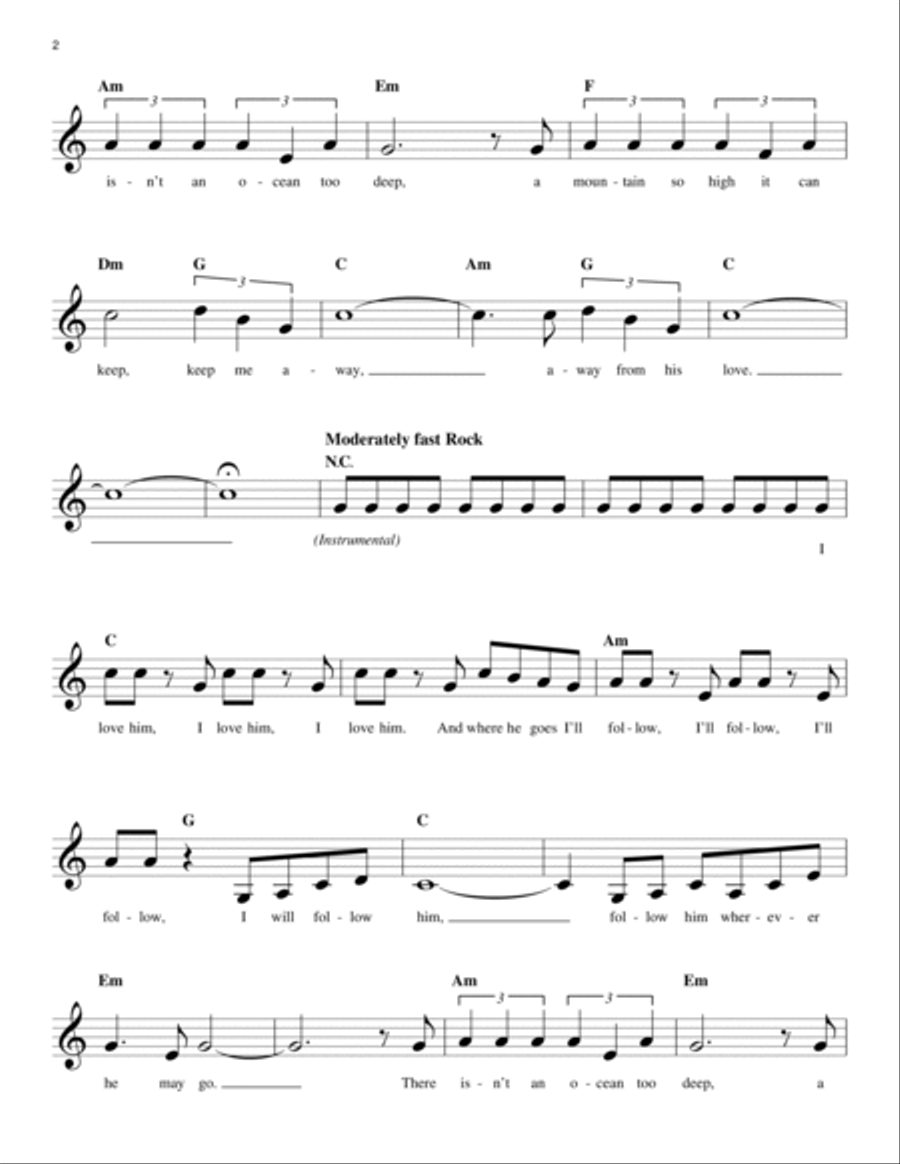 I Will Follow Him (I Will Follow You) Piano scores gallery preview page 2