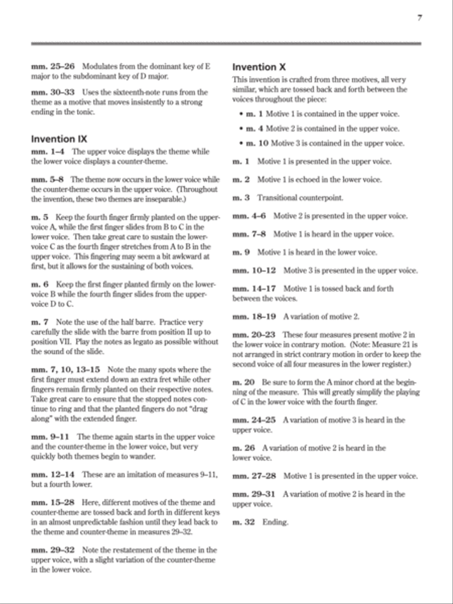 J. S. Bach -- 15 Two-Part Inventions Classical Guitar scores gallery preview page 8