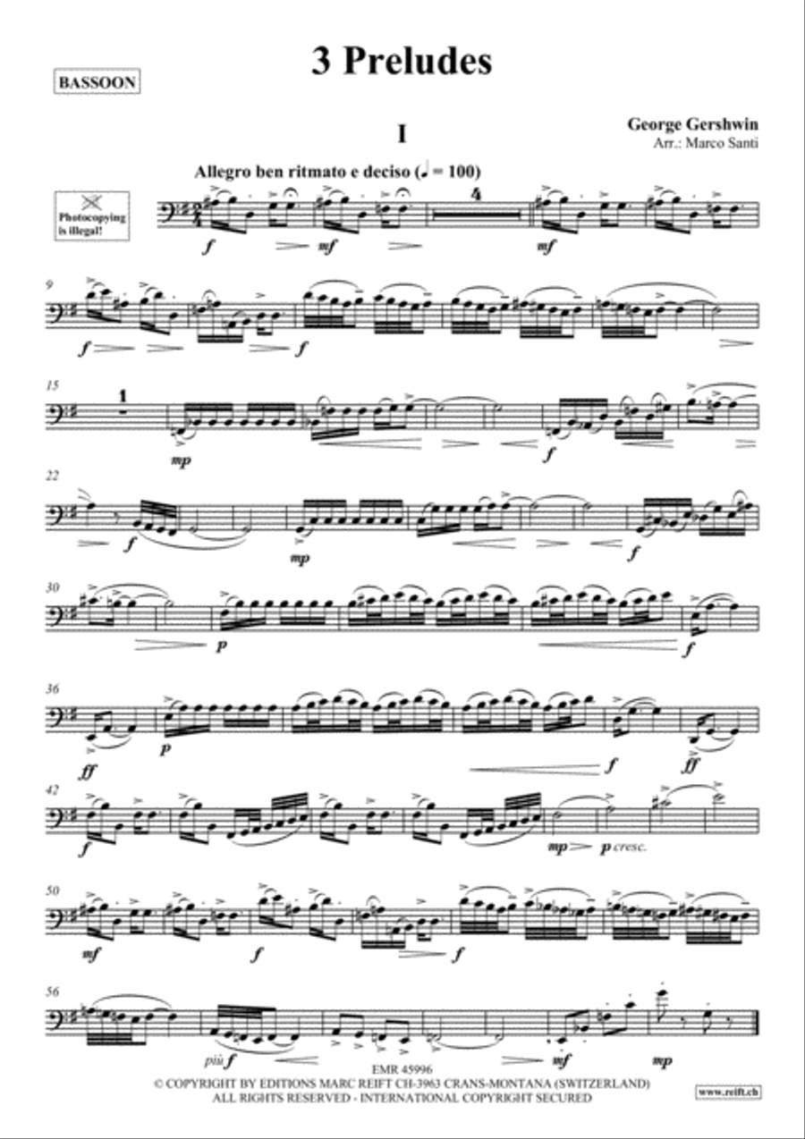3 Preludes Bassoon Solo scores gallery preview page 2
