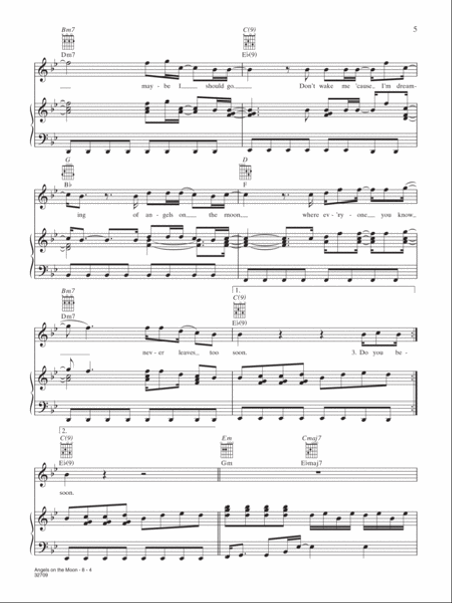 Angels on the Moon Piano, Vocal, Guitar scores gallery preview page 4
