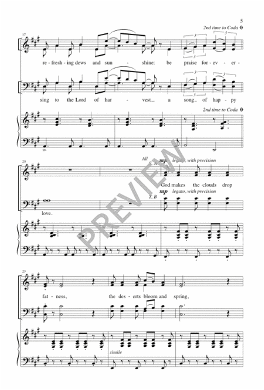 Sing to the Lord of Harvest 4-Part scores gallery preview page 5