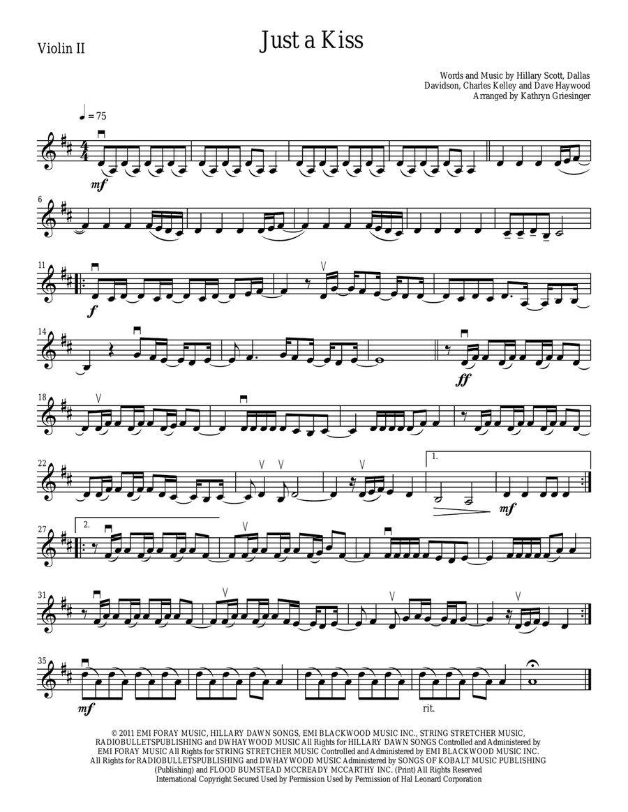 Just A Kiss String Quartet scores gallery preview page 2
