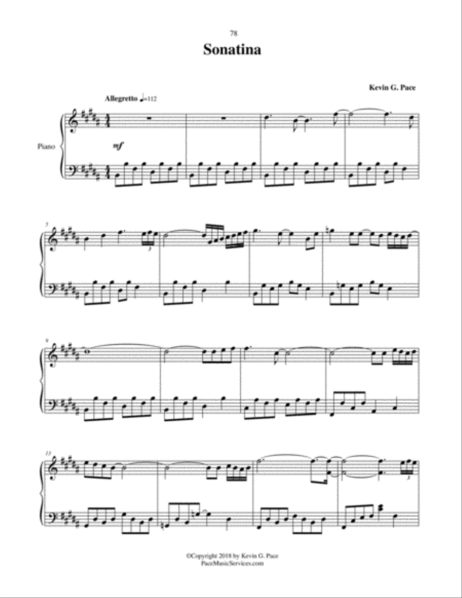 Sonatina - original piano solo Piano Solo scores gallery preview page 2
