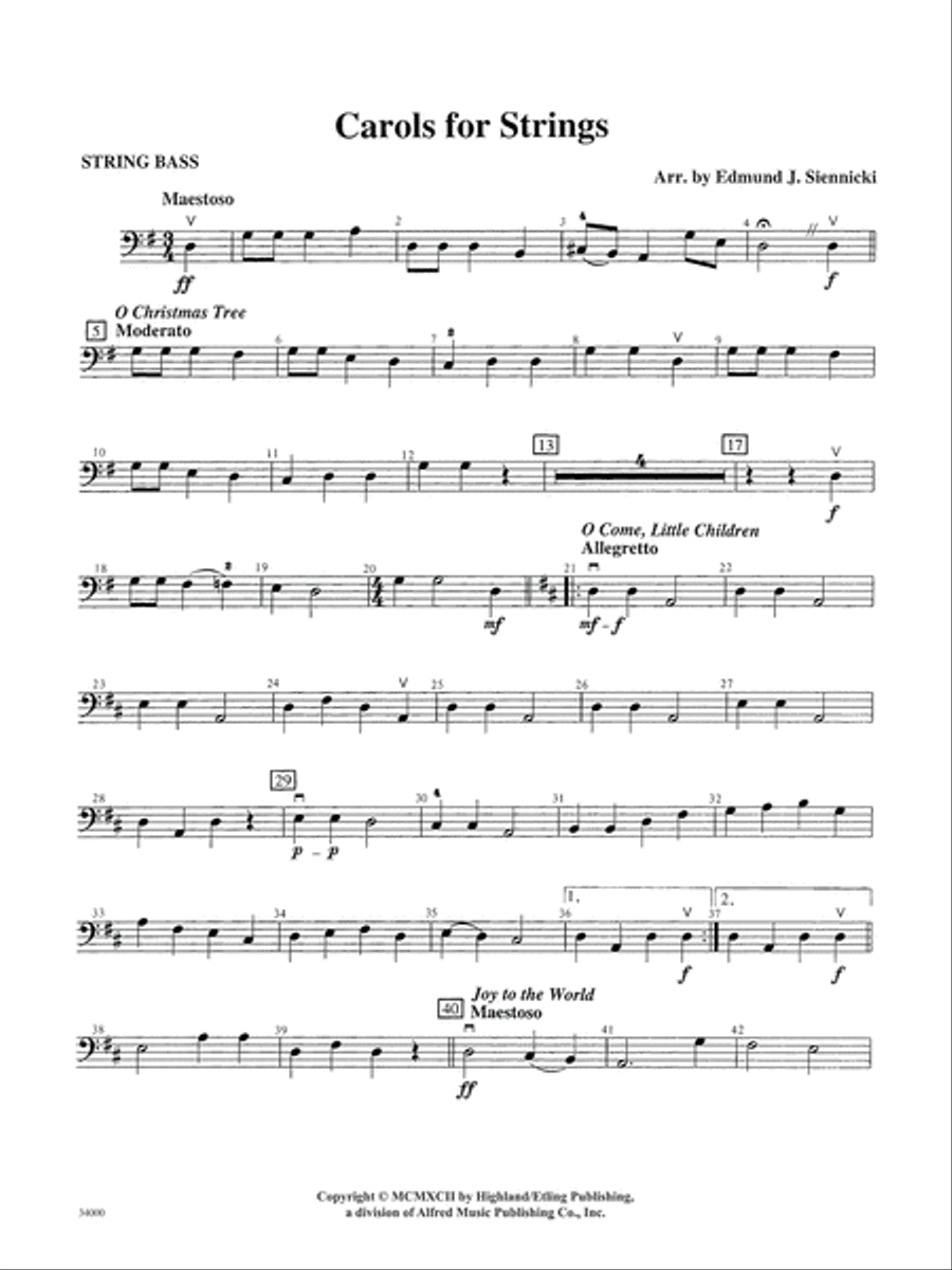 Classics for a Traditional Christmas, Level 2: String Bass String Orchestra scores gallery preview page 1