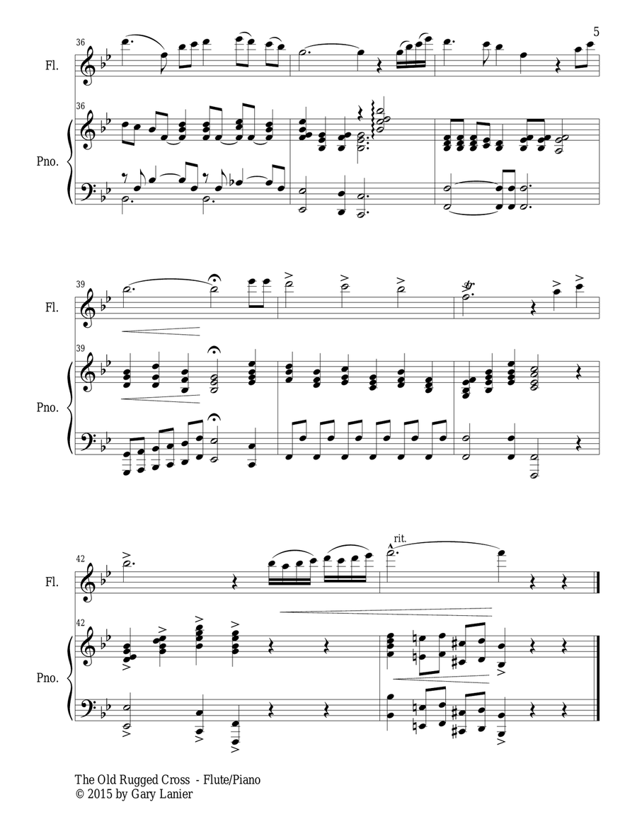 HYMNS FOR EASTER for Flute & Piano, Top 10 Most Popular Easter Hymns (Score & Parts included) Flute Solo scores gallery preview page 6