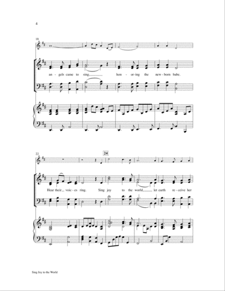 Sing Joy to the World 4-Part scores gallery preview page 4