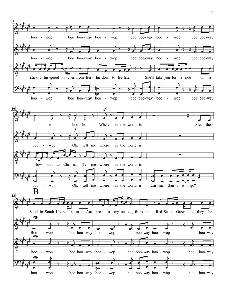 Where In The World Is Carmen Sandiego? 4-Part scores gallery preview page 2