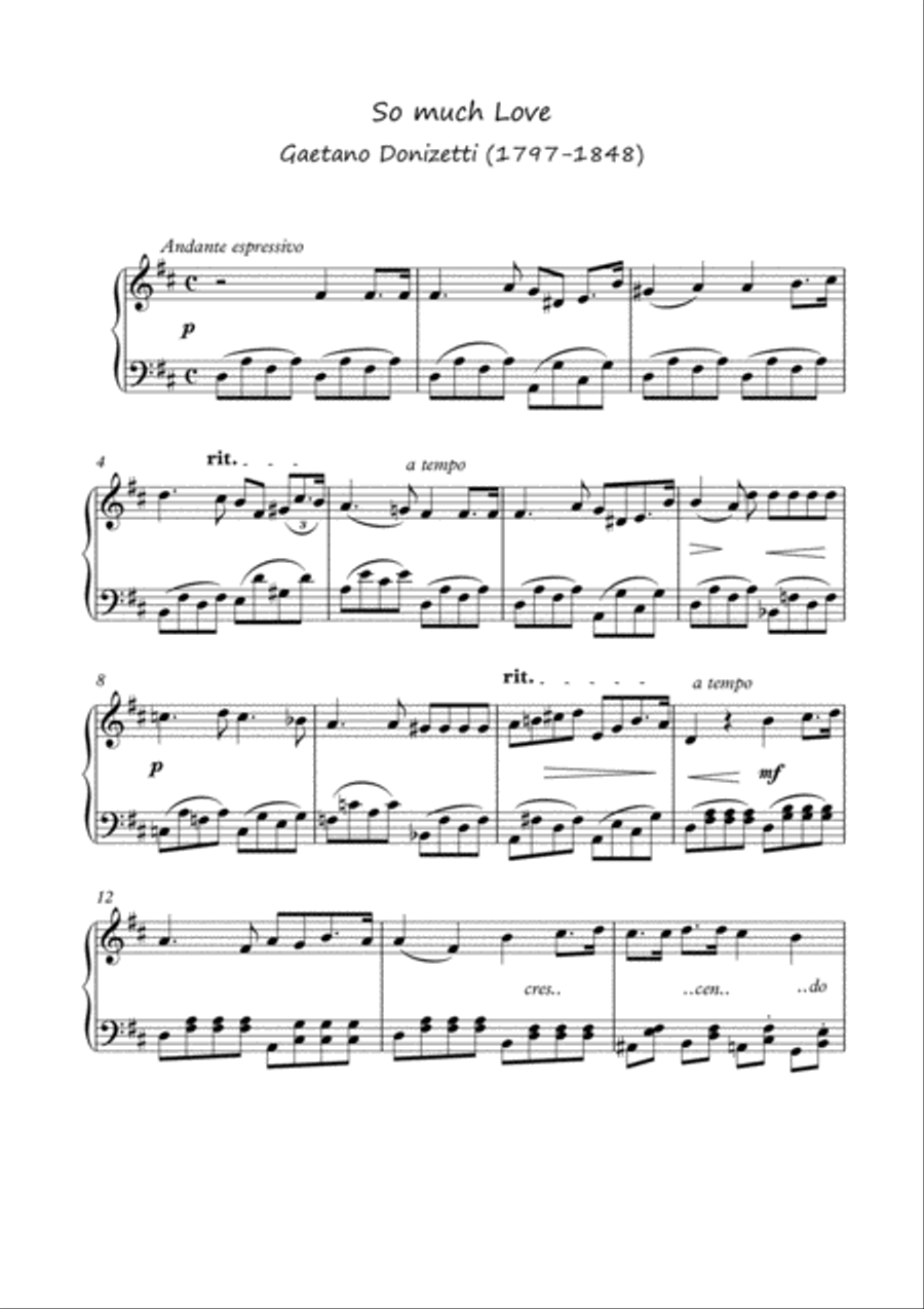So much Love Piano solo plus mp3 Piano Solo scores gallery preview page 1
