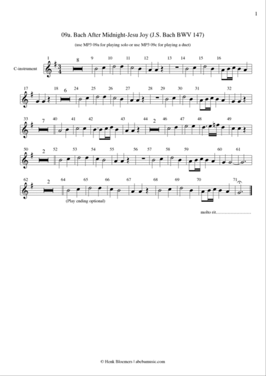 Jesu Joy from Bach BWV 147 Small Ensemble scores gallery preview page 3