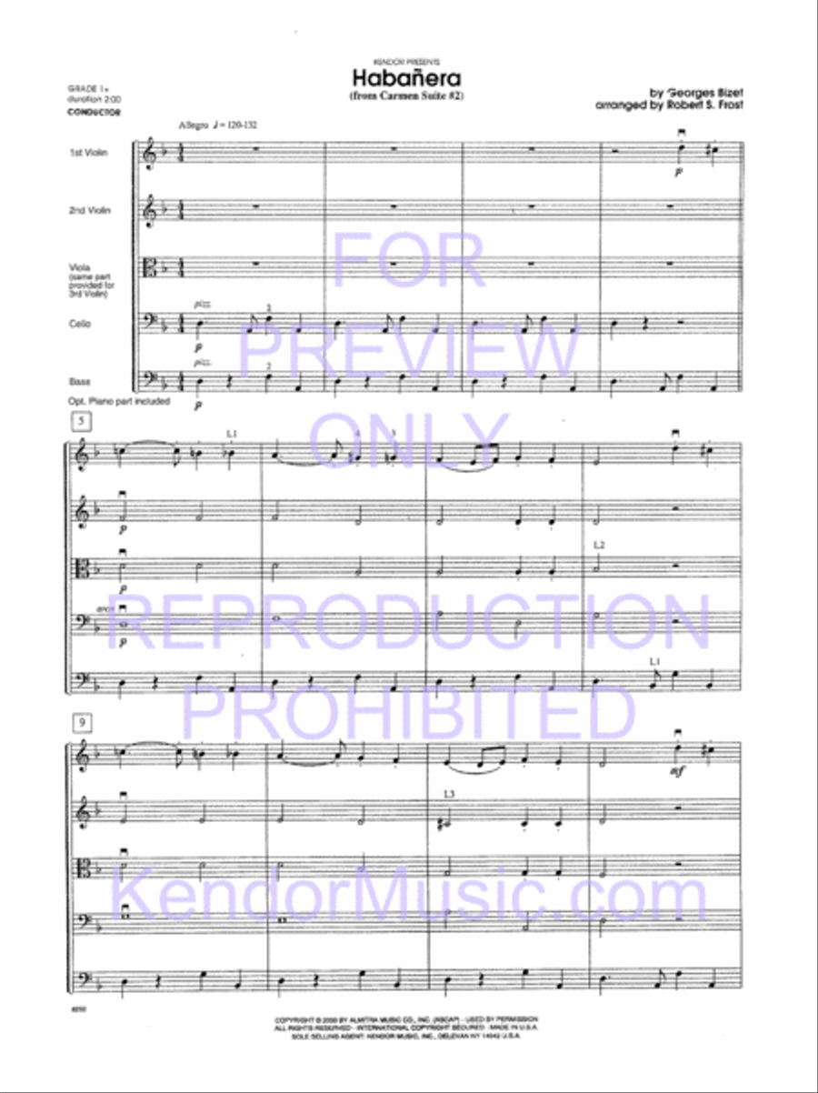 Habanera (from Carmen Suite #2) String Orchestra scores gallery preview page 4