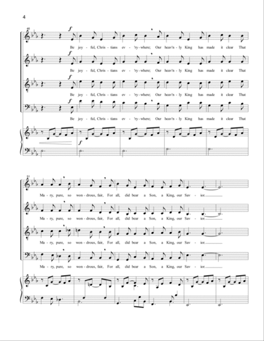 Joseph Dearest, Joseph Mine (SATB) 4-Part scores gallery preview page 4