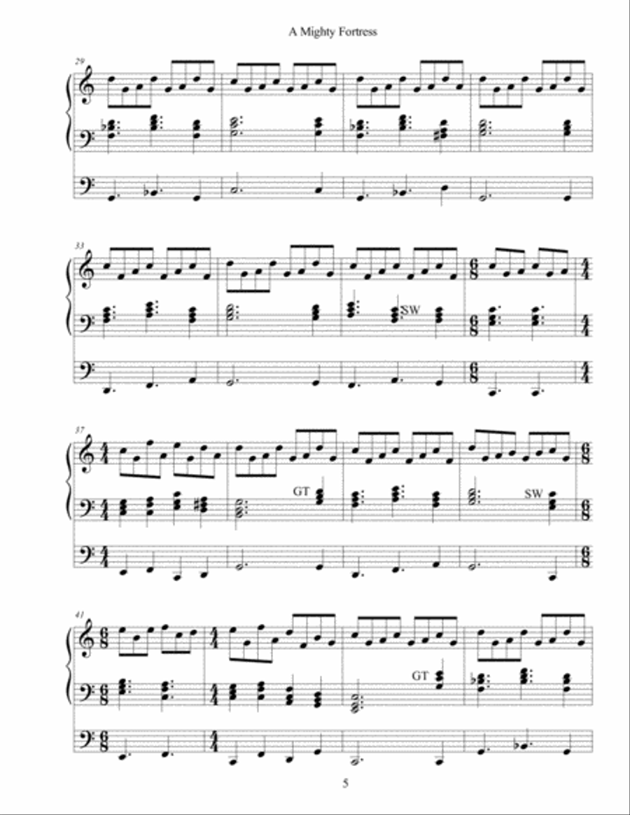 Partita on A Mighty Fortress Organ Solo scores gallery preview page 6