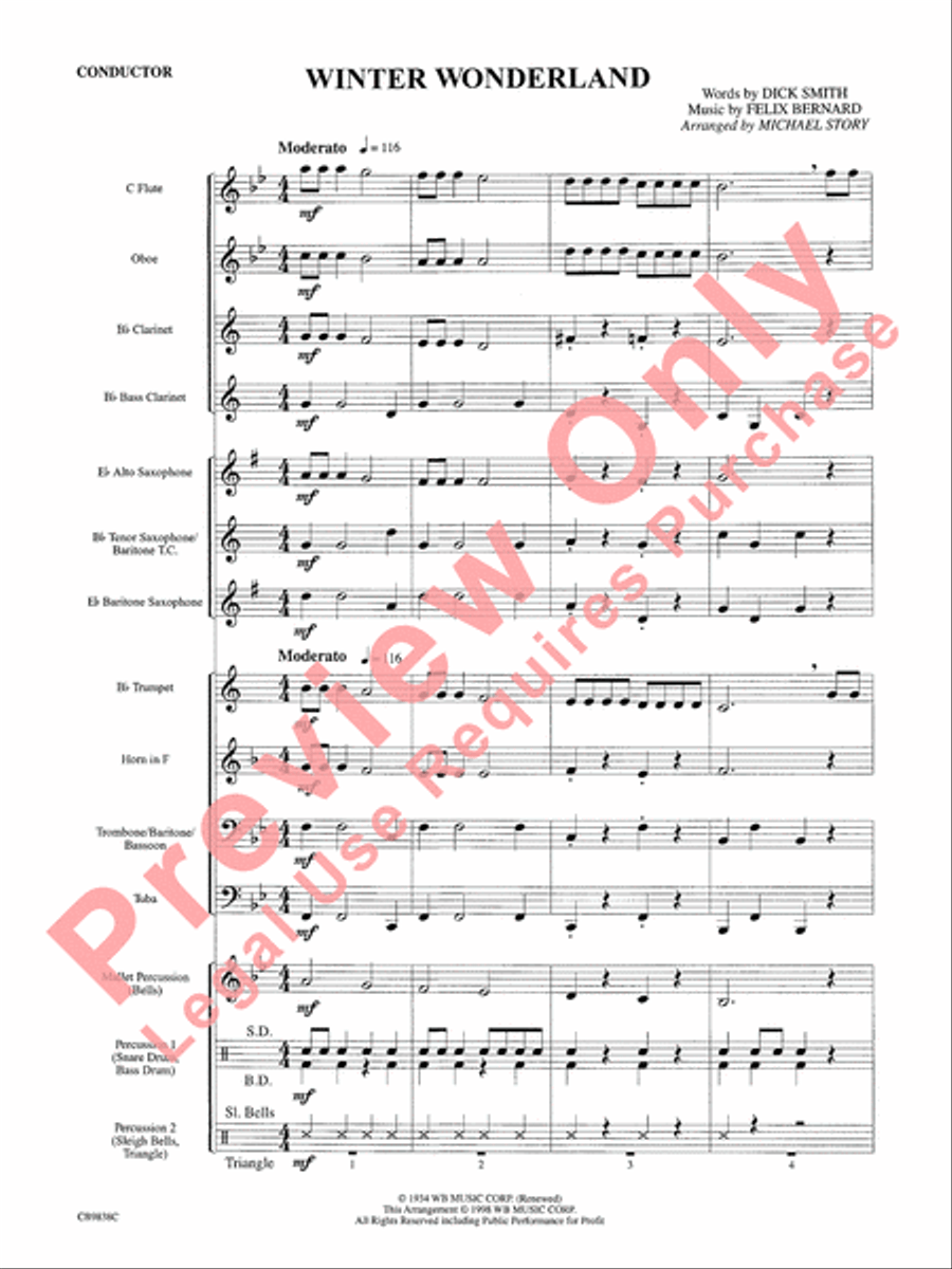 Winter Wonderland Winter Wonderland Concert Band scores gallery preview page 3