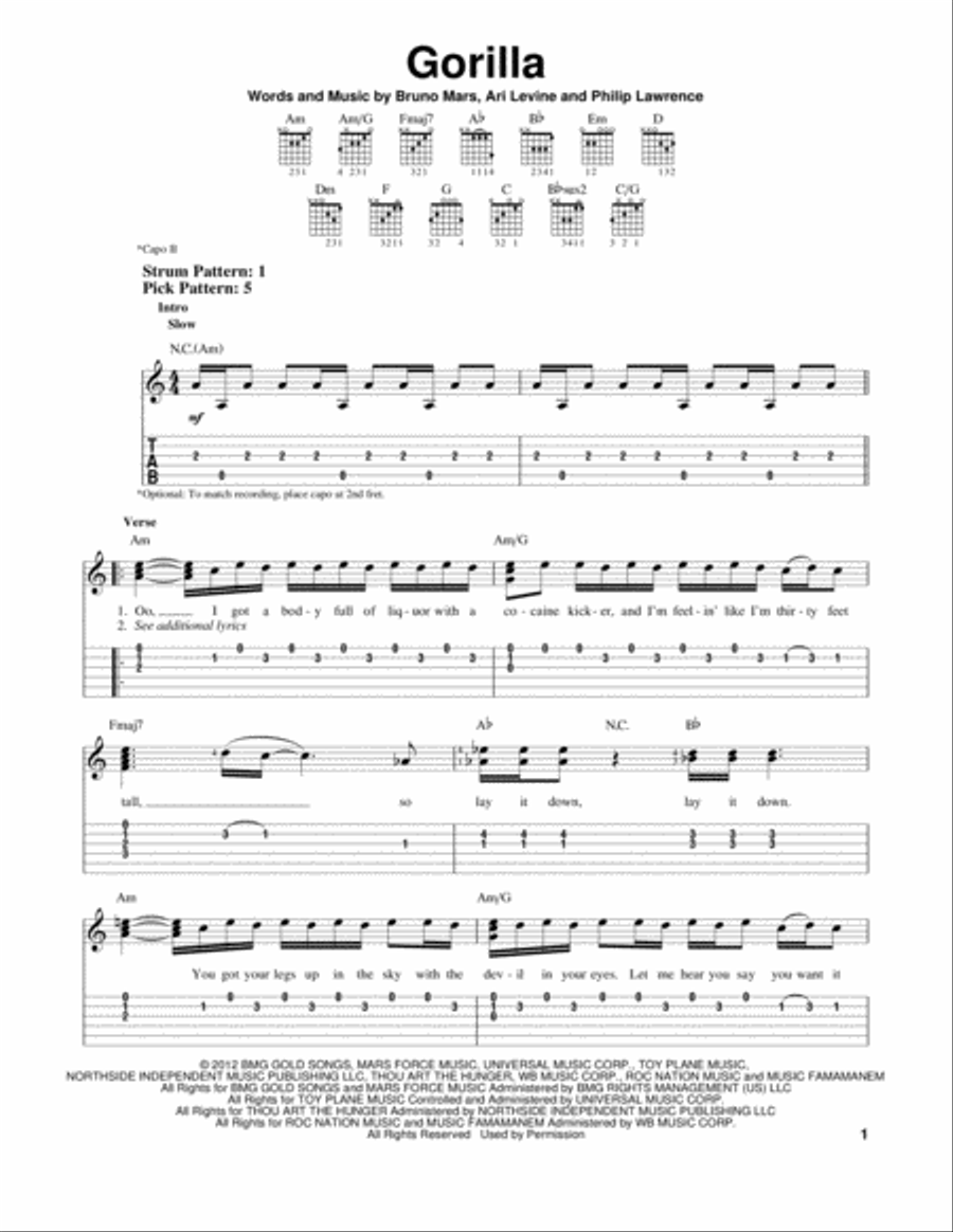 Gorilla Gorilla Acoustic Guitar scores gallery preview page 1