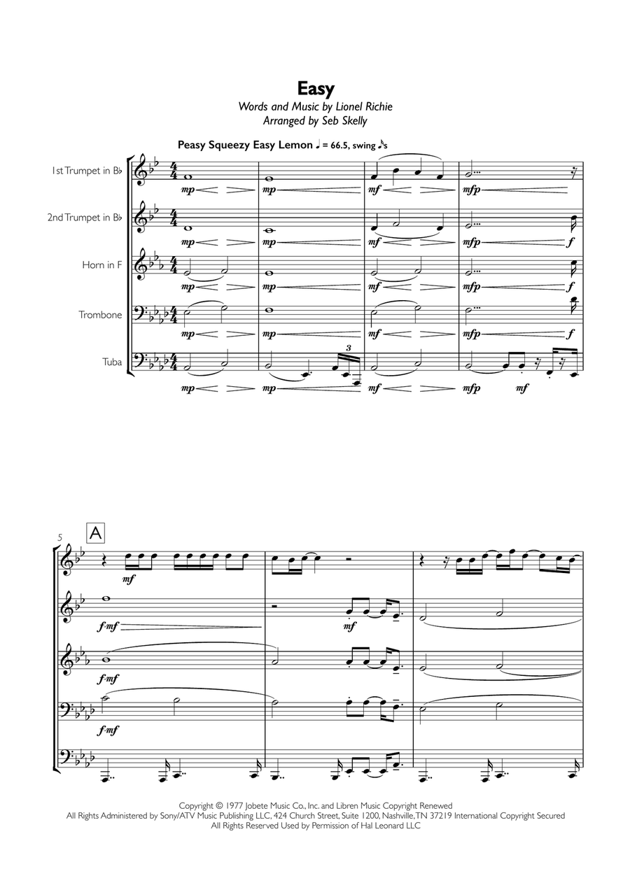 Easy Easy Brass Ensemble scores gallery preview page 1