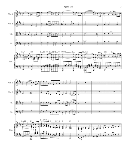 Agnus Dei (String Quartet and Piano) image number null