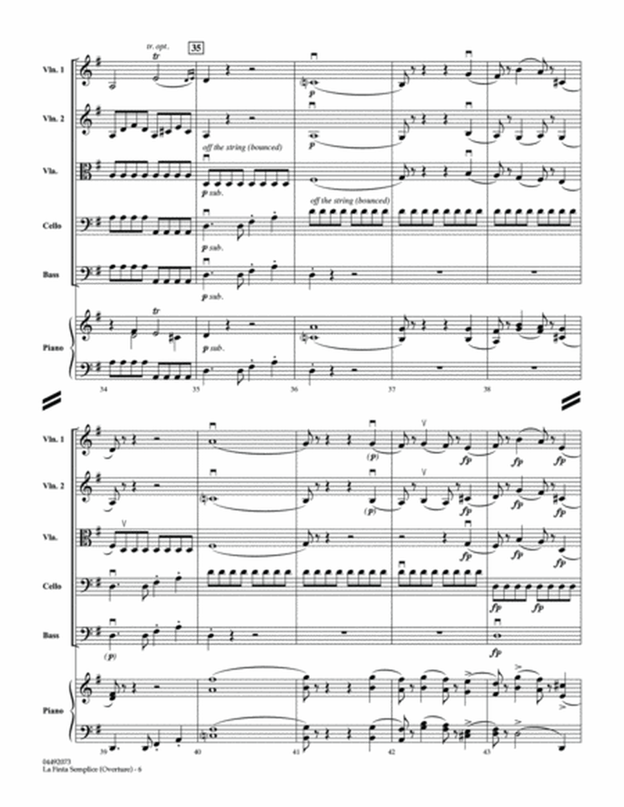 La Finta Semplice (Overture) - Conductor Score (Full Score)