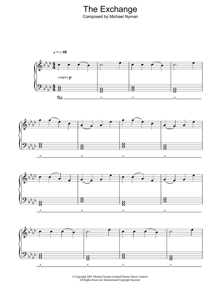 The Exchange (from The Claim) Piano Solo scores gallery preview page 1