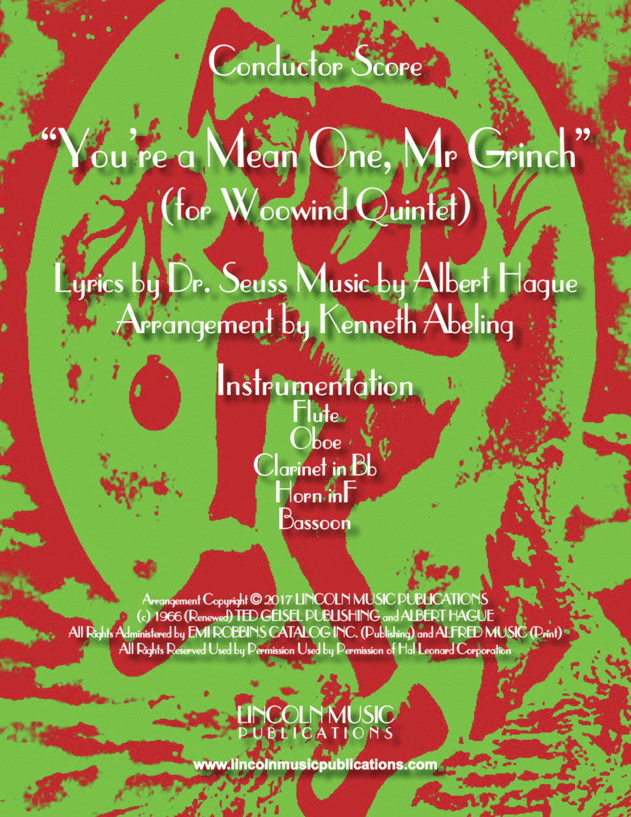 You're A Mean One, Mr. Grinch Woodwind Quintet scores gallery preview page 1