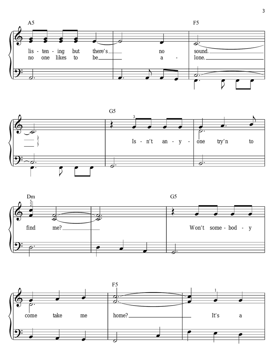 I'm With You Easy Piano scores gallery preview page 3